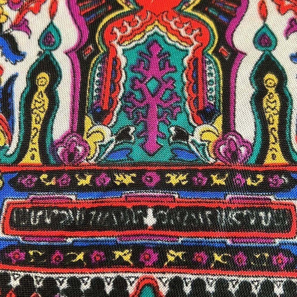 90’S COLORFUL SCARF WITH COLORBLOCK AND RAW HEM OUTER - Picture 12 of 14